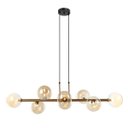 Ver imagem 4 de Pendente Abaporu Metal Bronze e 8 Cúpulas de Vidro Âmbar para G9 St1863