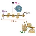 Ver imagem 2 de Pendente Abaporu Metal Bronze e 8 Cúpulas de Vidro Âmbar para G9 St1863