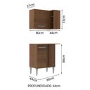 Ver imagem 3 de Kit Armário de Cozinha de Canto Reto 2 Portas com Armário Aéreo, Adega e Balcão Emilly Madesa