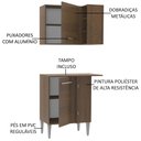 Ver imagem 4 de Kit Armário de Cozinha de Canto Reto 2 Portas com Armário Aéreo, Adega e Balcão Emilly Madesa