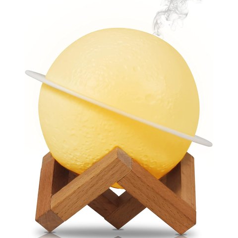 Umidificador de Ar Ambiente Ultrassônico Luminária 3d Planeta Saturno Difusor Aromatizador