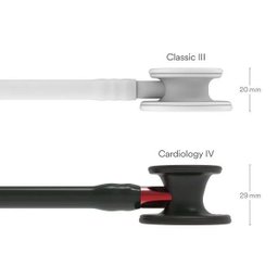 Estetoscopio 3m Littmann Cardiology Iv 6200 Preto com Preto Mate e Conector Vermelho - 4