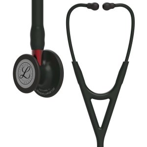 Estetoscopio 3m Littmann Cardiology Iv 6200 Preto com Preto Mate e Conector Vermelho
