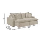 Ver imagem 2 de Sofá 5 Lugares Retrátil com Encosto Fixo Linho M-145 Martins Creme
