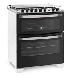Fogão Electrolux 5 Bocas Automático com 2 Fornos e Tripla Chama 76Dba - 2 Fogão Electrolux 5 Bocas Automático com 2 Fornos e Tripla Chama 76Dba - 2