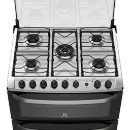 Fogão Electrolux 5 Bocas Automático com 2 Fornos e Tripla Chama 76Dba - 3 Fogão Electrolux 5 Bocas Automático com 2 Fornos e Tripla Chama 76Dba - 3