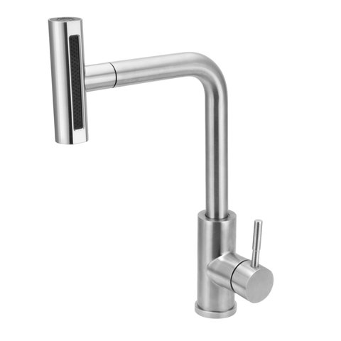Torneira Cozinha 4 Jatos Monocomando Ducha Extensível Inox