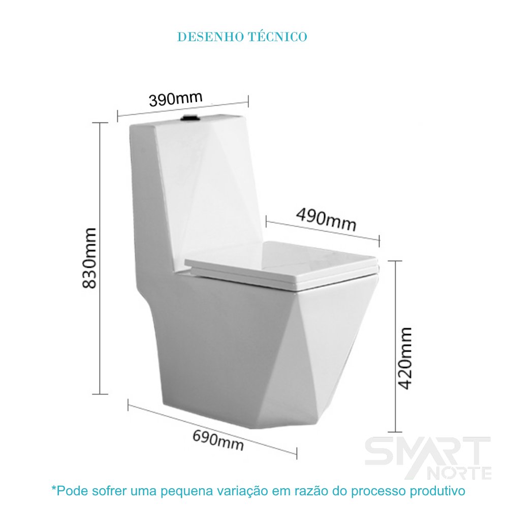 Vaso Sanitário Monobloco Imperial Diamond - Caixa Acoplada (Smart 300) - 8