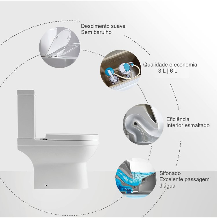 Vaso Sanitário Confort Fit - Caixa Acoplada - 4