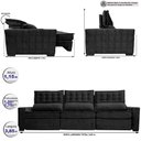 Ver imagem 2 de Sofá Retrátil e Reclinável 3,85m Cama inBox Big Star com SoftGel D40 Velupluma Preto