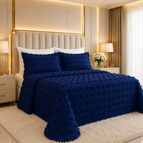 Kit Cobreleito King 300 Fios Jogo Cama Istambul Quarto Roupa:Azul