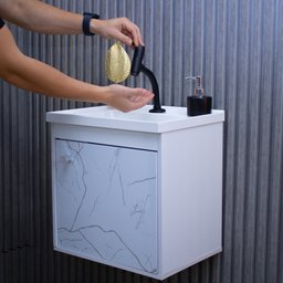Gabinete Banheiro 40 cm Em Mdf 40 cm com Pia Cuba  - Veneto - 5