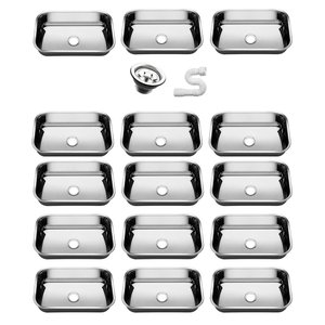 15 Cubas Pia Inox N2 56x34x14 Aço 430 Cozinha As Atacado Kit
