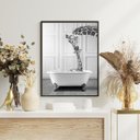 Ver imagem 2 de Quadro para Banheiro - Girafas na Banheira 45x34cm - com Vidro:madeira Preta