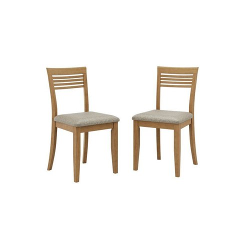 Conjunto 2 Cadeiras 100% Madeira Maciça Linha Rubi Marrom/Freijó