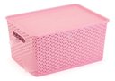 Ver imagem 3 de 3 Caixas Organizadoras com Tampa Grande 15 Lts Rattan Rosa