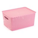 Ver imagem 3 de 3 Caixas Organizadoras com Tampa Grande 15 Lts Rattan Rosa