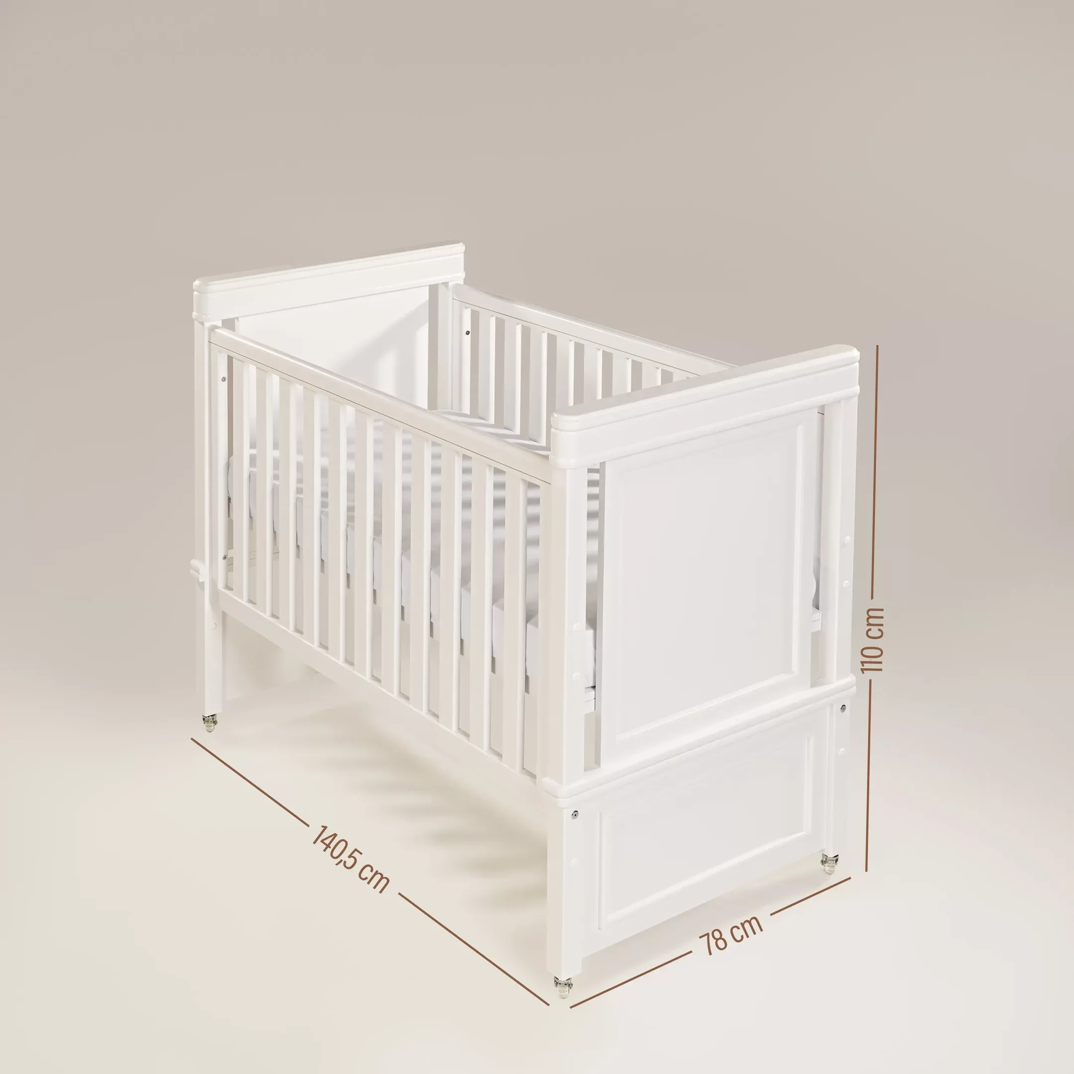 Berço Encanto com Rodinha | Americano 2 em 1 | Branco - 3