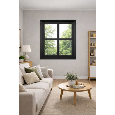 Vitro Pivotante Quadriculado Preto 100x60 Linha 25