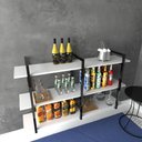 Ver imagem 3 de Aparador Prateleira Industrial Sala Barzinho Branco Bar Adega Moderno Suspenso Madeira Buffet