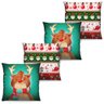 Kit 4 Capas de Almofada 40x40 Natal Rena Vermelho Verde Azul - 1