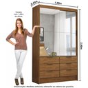 Ver imagem 4 de Guarda Roupa Casal Modulado Sevilha 4 e 2 Portas 8 Gavetas Premium com Cama Casal Carioca Móveis