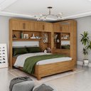 Ver imagem 2 de Guarda Roupa Casal Modulado Sevilha 4 e 2 Portas 8 Gavetas Premium com Cama Casal Carioca Móveis
