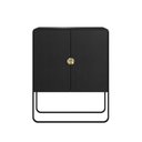 Ver imagem 2 de Buffet Sala Orgânico 2 Portas 90cm X 111cm com Pés em Metal Cor:nero com Preto