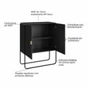 Ver imagem 5 de Buffet Sala Orgânico 2 Portas 90cm X 111cm com Pés em Metal Cor:nero com Preto