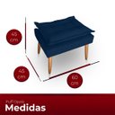 Ver imagem 4 de Kit 02 Puff para Sala e Quarto Madeira Decorativo Opala Suede