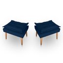 Ver imagem 1 de Kit 02 Puff para Sala e Quarto Madeira Decorativo Opala Suede
