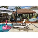 Ver imagem 3 de Cadeira Espreguiçadeira Piscina Jardim em Alumínio e Tela Sling Bege Claro