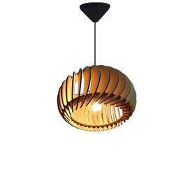 Lustre Luminária Pendente de Madeira Mdf Mod. Sophia Pq Inclinado - 6