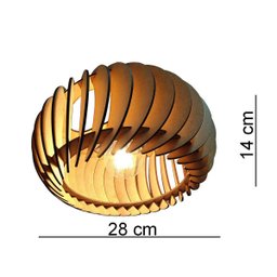 Lustre Luminária Pendente de Madeira Mdf Mod. Sophia Pq Inclinado - 2