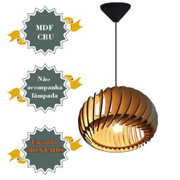 Lustre Luminária Pendente de Madeira Mdf Mod. Sophia Pq Inclinado - 3