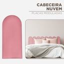 Ver imagem 2 de Cabeceira Nuvem Estofada Casal 7 Placas Suede Macio 45x20cm:goiaba