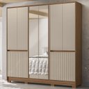 Ver imagem 2 de Guarda Roupa Casal 216cm com Espelho Freeze Carvalho/fendi Z17 - Mpozenato