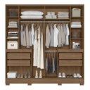 Ver imagem 5 de Guarda Roupa Casal 216cm com Espelho Freeze Carvalho/fendi Z17 - Mpozenato