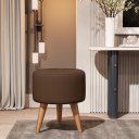 Ver imagem 2 de Kit 2 Puff Redondo Suede Sala Quarto Banqueta Pés Polipropileno - Marrom