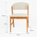 Ver imagem 3 de Kit 6 Cadeiras Madeira Maciça Design Italiano Sofisticada Arabesco Courino Siena Bege/Amêndoa