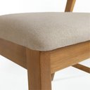 Ver imagem 5 de Kit 6 Cadeiras Madeira Maciça Design Italiano Sofisticada Arabesco Courino Siena Bege/Amêndoa