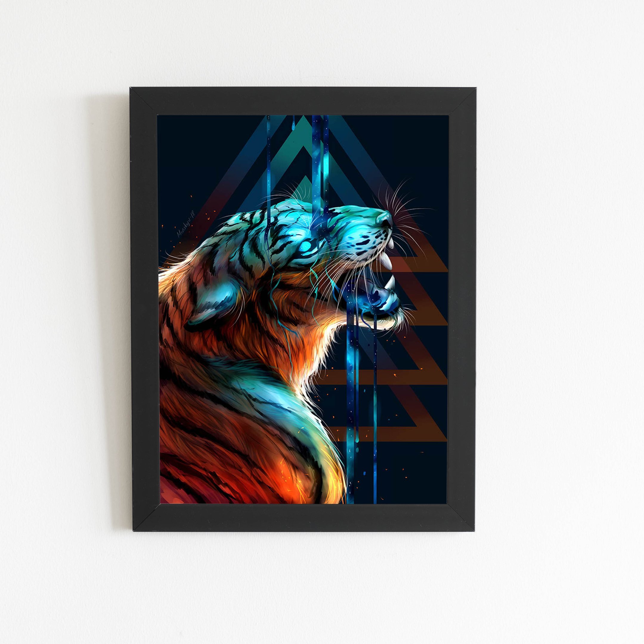 Tigre Branco Grandes Roar Animais Verde Frontal Tela 3d