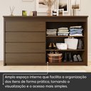 Ver imagem 5 de Cômoda 2 Portas 4 Gavetas MDF Polidoro Marrom/Ambar