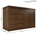 Ver imagem 3 de Cômoda 2 Portas 4 Gavetas Mdf Polidoro