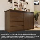 Ver imagem 6 de Cômoda 2 Portas 4 Gavetas MDF Polidoro Marrom/Ambar