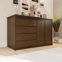 Ver imagem 1 de Cômoda 2 Portas 4 Gavetas MDF Polidoro Marrom/Ambar