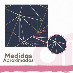 Papel De Parede Zara Azul Petróleo Fio Gold Auto Colante 3m - 4