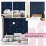 Papel De Parede Zara Azul Petróleo Fio Gold Auto Colante 3m - 6