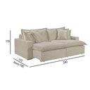 Ver imagem 2 de Sofá 4 Lugares Retrátil com Encosto Fixo Linho M-145 Martins Creme