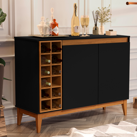 Aparador Monaco Cor Preto com Nature